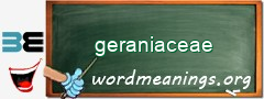 WordMeaning blackboard for geraniaceae